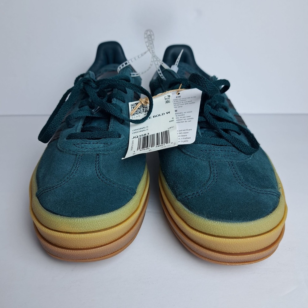 Adidas Gazelle Bold Aurora Ivy Black Gum Womens  JQ3583 NEW Size 7.5 - Picture 5 of 11